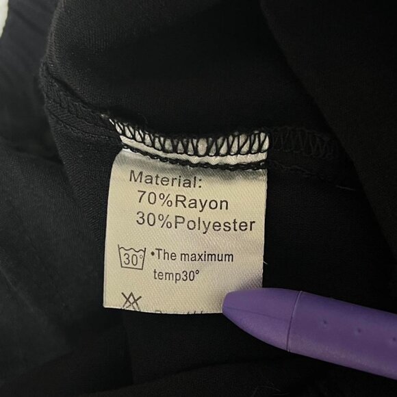 Feiersi Wide Leg Dress Pants Black XL High Rise Pleated Elastic Waist - Picture 8 of 8